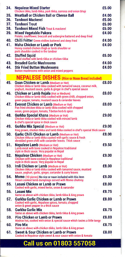Dining Nepal Paignton