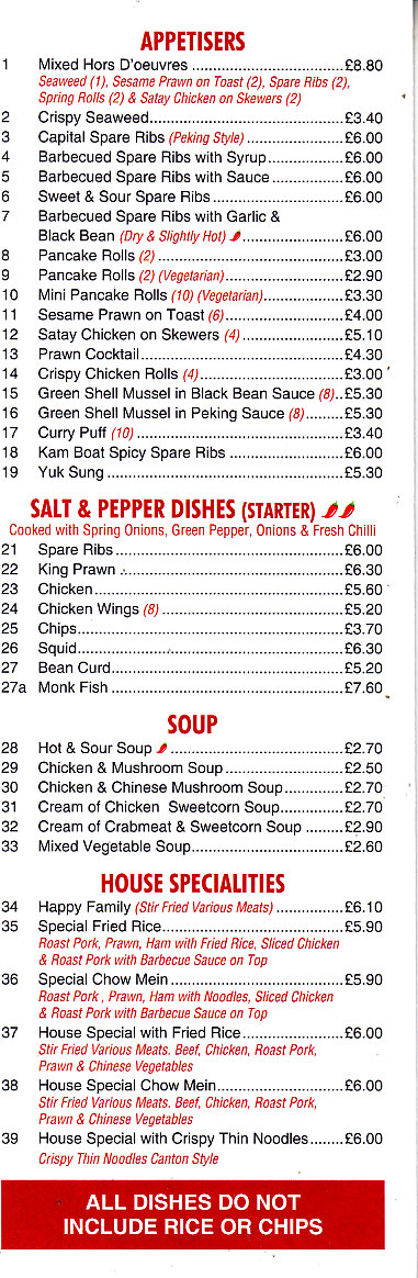 Ming garden Brixham menu